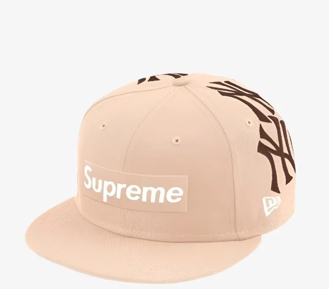 Canvas baseball cap for long-lasting wear -Supreme x MLB New York Yankees x New Era Fitted Hat 'Box Logo' Tan (FW21)