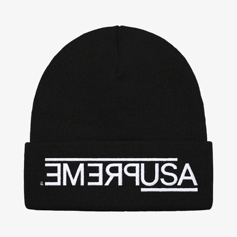 Classic baseball cap for casual everyday wear -Supreme Beanie 'USA' Black (FW21)