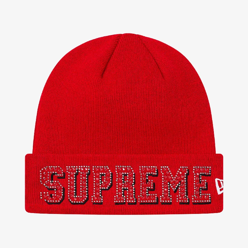 Premium snapback cap with flat bill design -Supreme x New Era Beanie 'Gems' Red (SS20)