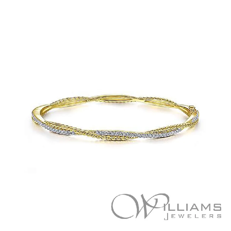 Bracelets with open cuff for easy wear -Gabriel & Co. Hampton 14 Karat Diamond Bracelet