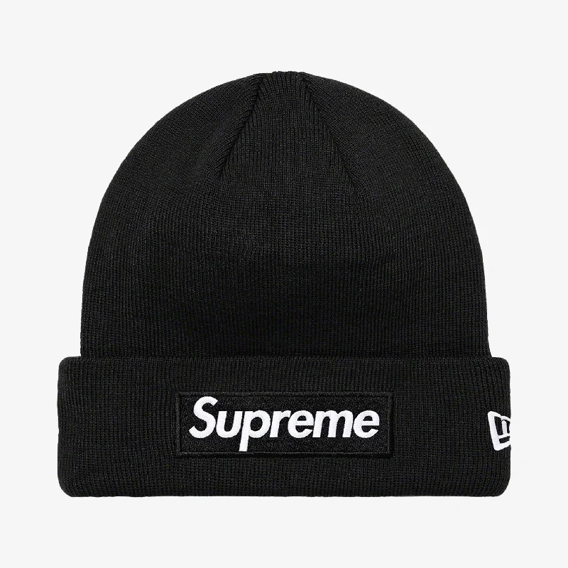 Waterproof sports cap for wet training runs -Supreme x New Era Beanie 'Box Logo' Black (FW21)