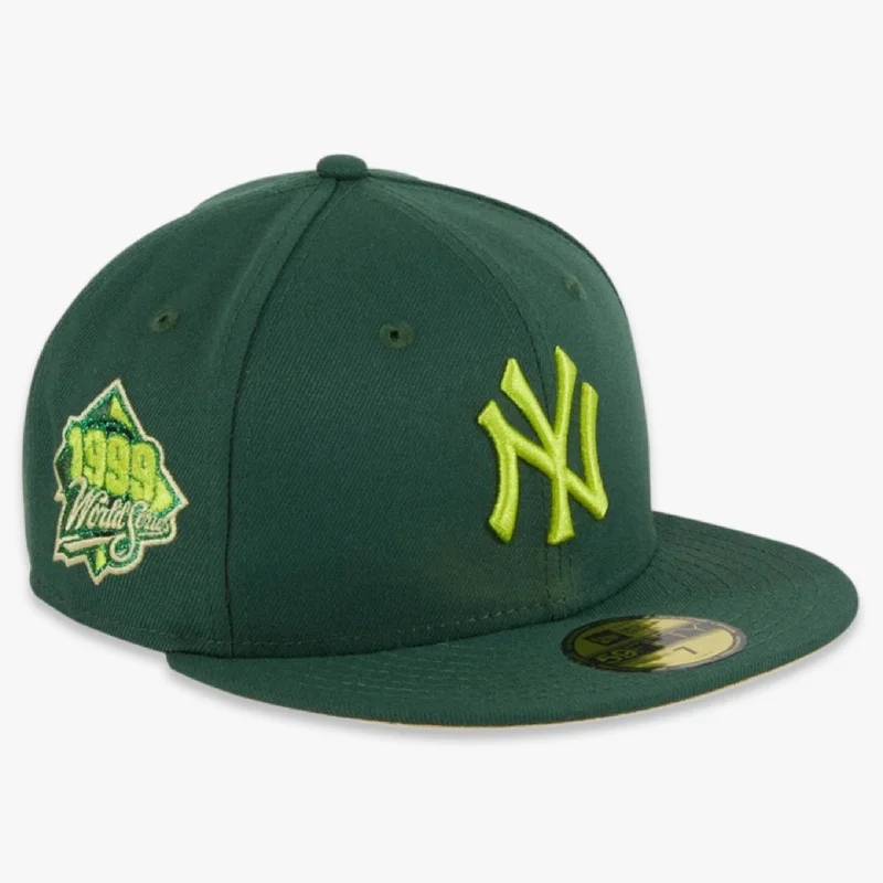 Wool trucker cap for warm stylish wear -New Era x MLB Crocodile 'New York Yankees 1999 World Series' 59Fifty Patch Fitted Hat (Hat Club Exclusive)