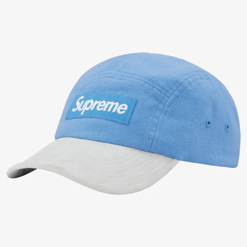 Adjustable trucker cap for outdoor summer fun -Supreme Camp Cap 'Suede Visor' Light Blue (SS23)