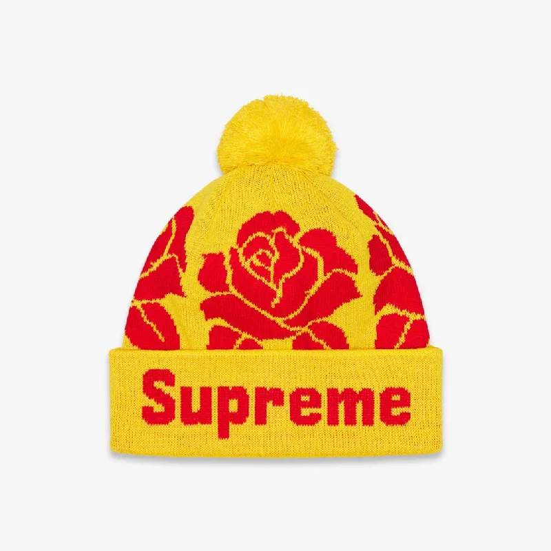 Retro baseball cap with classic team colors -Supreme Beanie 'Rose' Yellow (FW22)