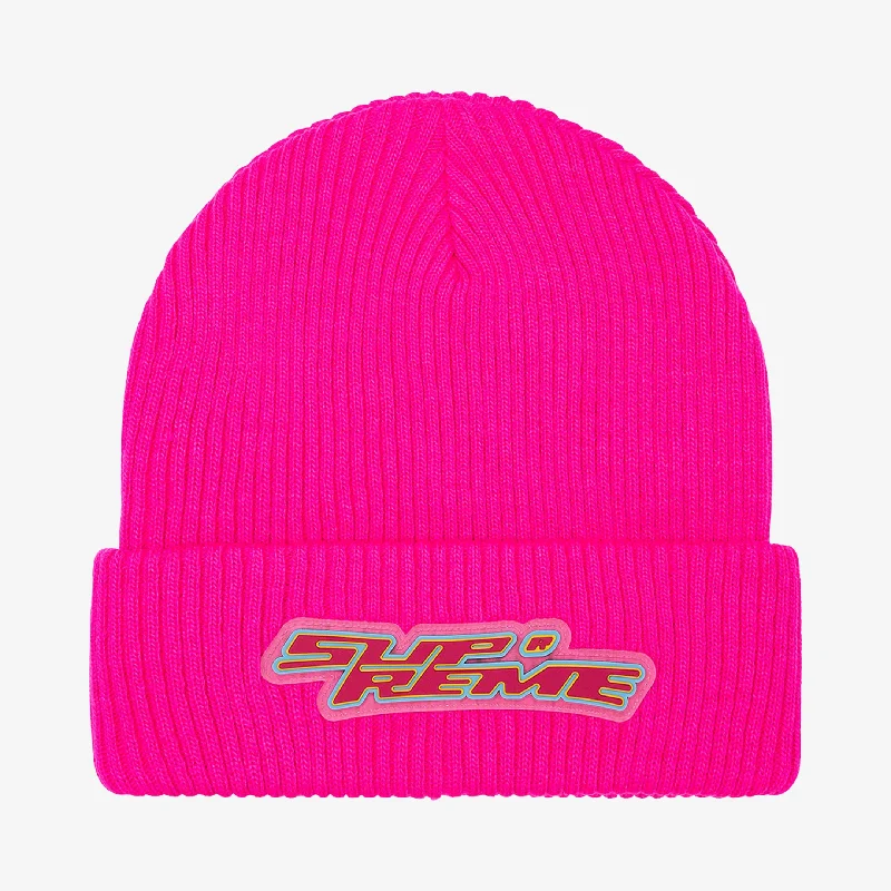 Minimalist cap for sleek simple style -Supreme Patch Beanie 'Raised Logo' Pink (FW21)