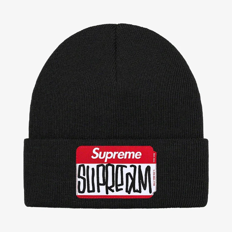 Lightweight sports cap for active workout days -Supreme Beanie 'Gonz Nametag' Black (FW21)