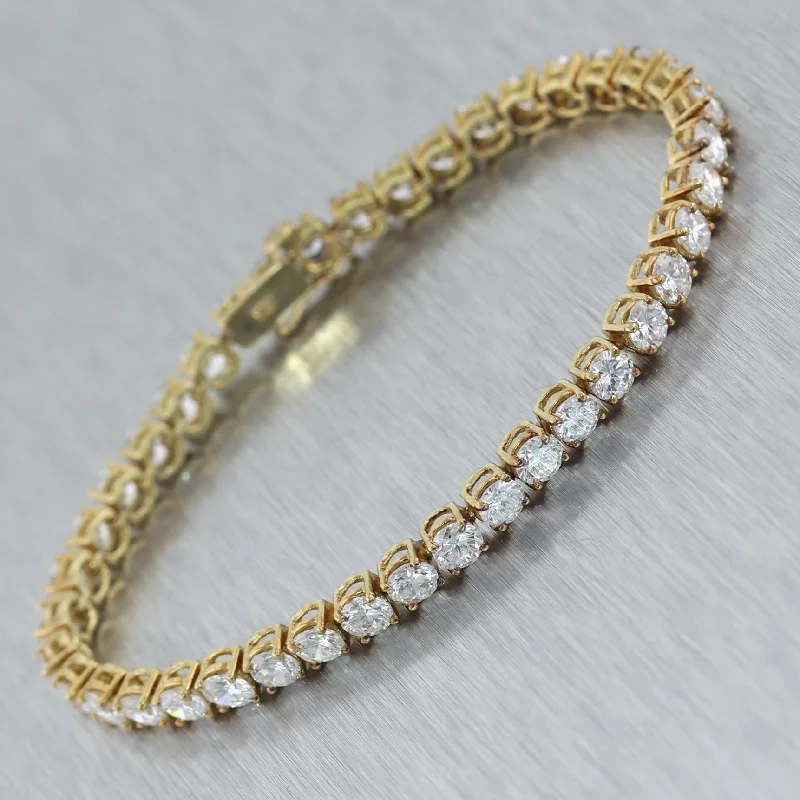 Bracelets with emerald stones for green luxury -18k Yellow Gold 10ctw Diamond Tennis Bracelet