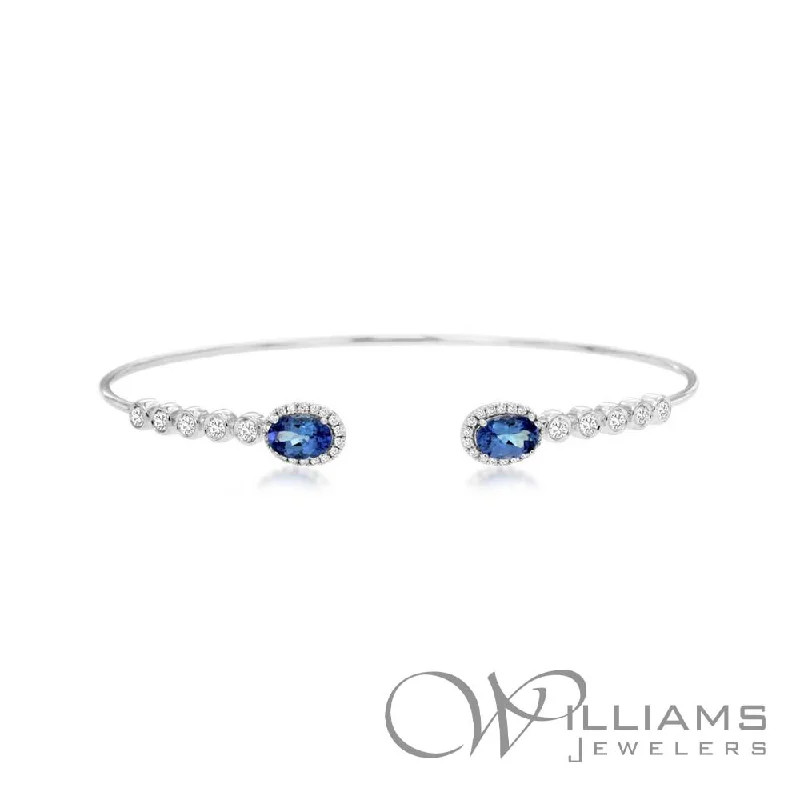 Bangles with vintage oxidized silver for charm -Williams Signature 14 Karat Tanzanite Bracelet