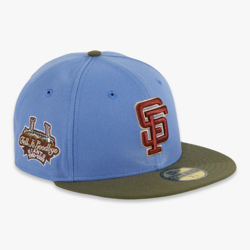 Designer baseball cap for luxury streetwear -New Era x MLB Great Outdoors 'San Francisco Giants Tell It Goodbye' 59Fifty Patch Fitted Hat (Hat Club Exclusive)