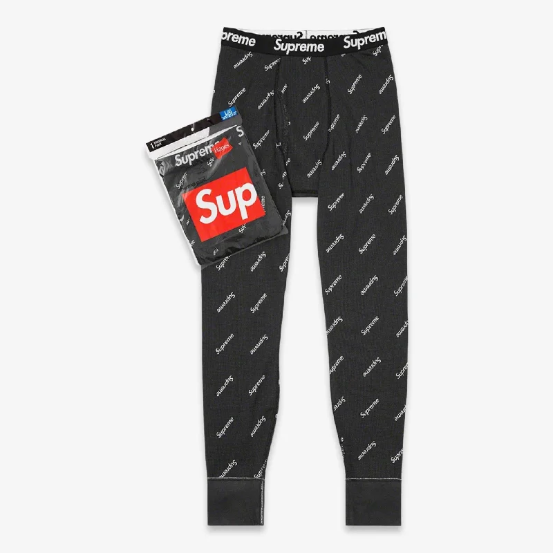 Embroidered logo cap for team spirit Pride -Supreme x Hanes Thermal Pant (1 Pack) Black Logos (FW20)