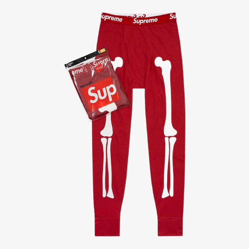 Mesh dad cap for ventilated hot days -Supreme x Hanes Thermal Pant (1 Pack) 'Bones' Red (FW21)