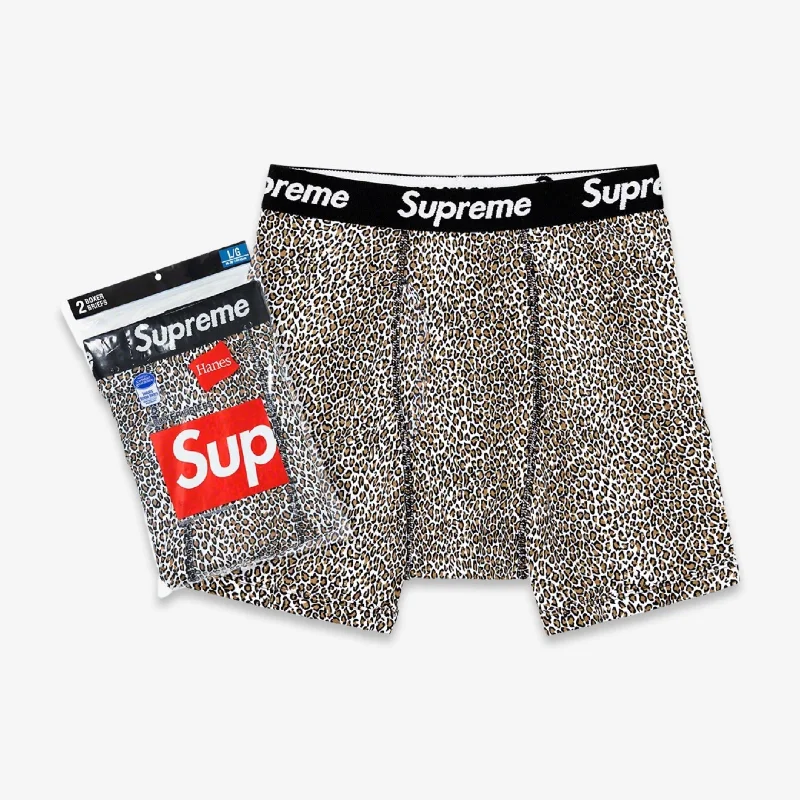 Waterproof cap for rainy day protection -Supreme x Hanes Boxer Briefs (2 Pack) Leopard (SS19)