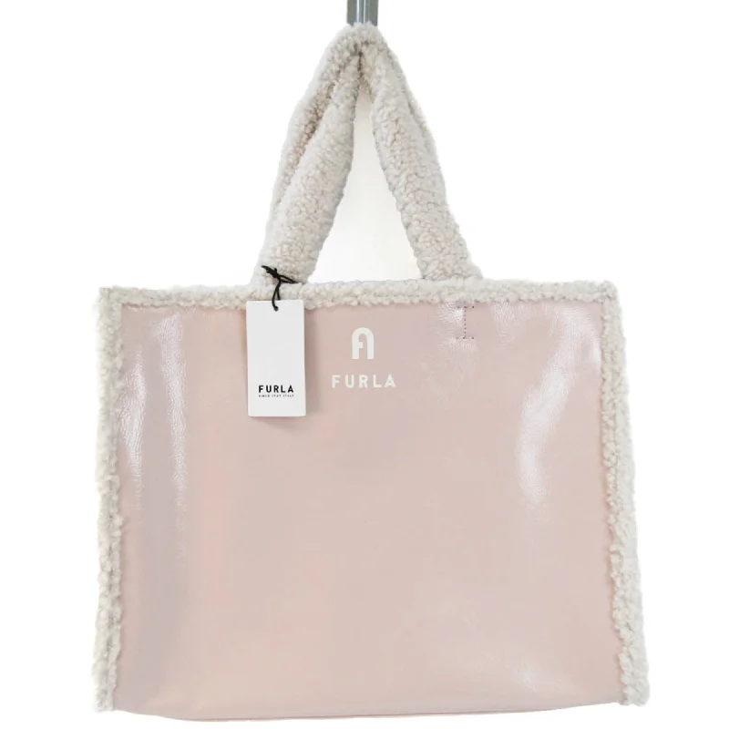 Handle bags with detachable pouches for versatility -Furla  Patent Leather Cotton Tote Bag (Pre-Owned)