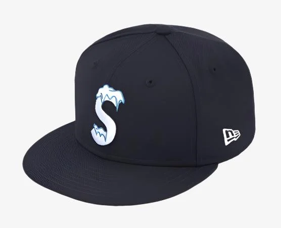 Team logo cap for loyal fan support -Supreme x New Era Fitted Hat 'S Logo' Navy (FW20)