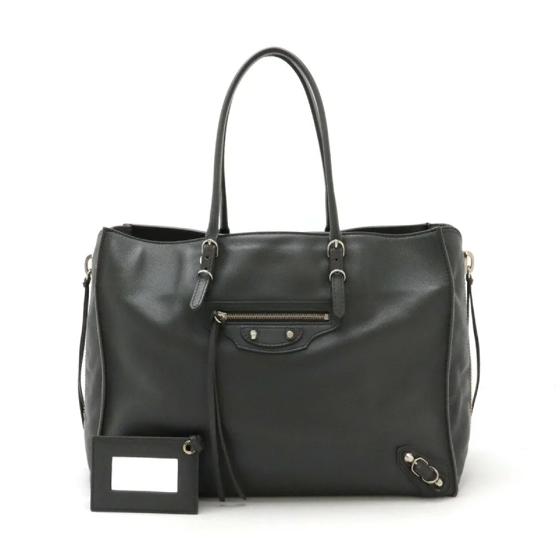 Handle bags with metallic finishes for shine -Balenciaga  Leather Shoulder Bag Tote Bag (Pre-Owned)