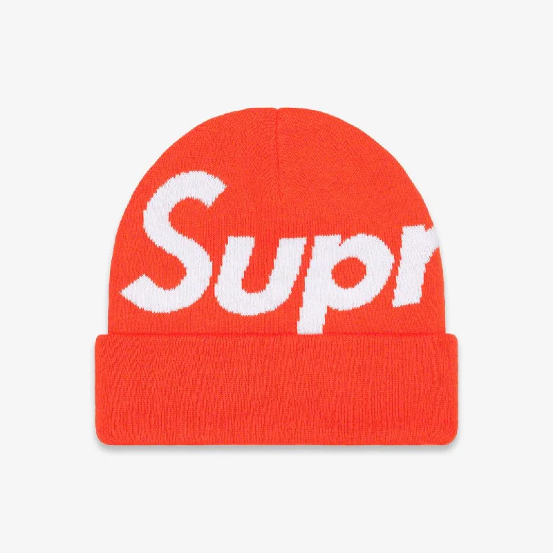 Embroidered cap with custom team initials -Supreme Big Logo Beanie Orange (FW22)