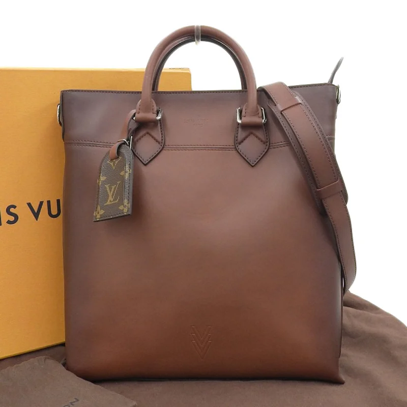 Handle bags with modern logos for branding -Louis Vuitton  Leather Tote Bag (Pre-Owned)