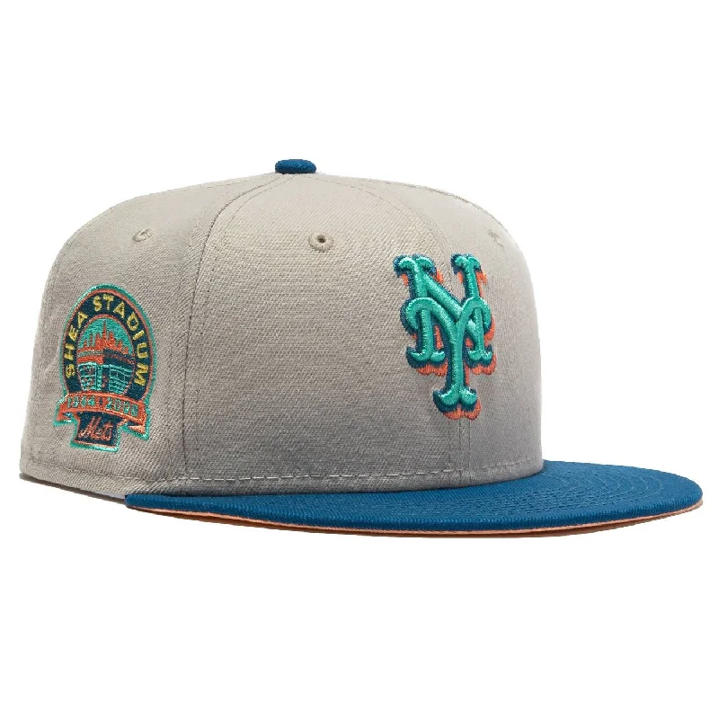 Embroidered cap with custom team initials -New Era x MLB Ocean Drive 'New York Mets Shea Stadium' 59Fifty Patch Fitted Hat (Hat Club Exclusive)