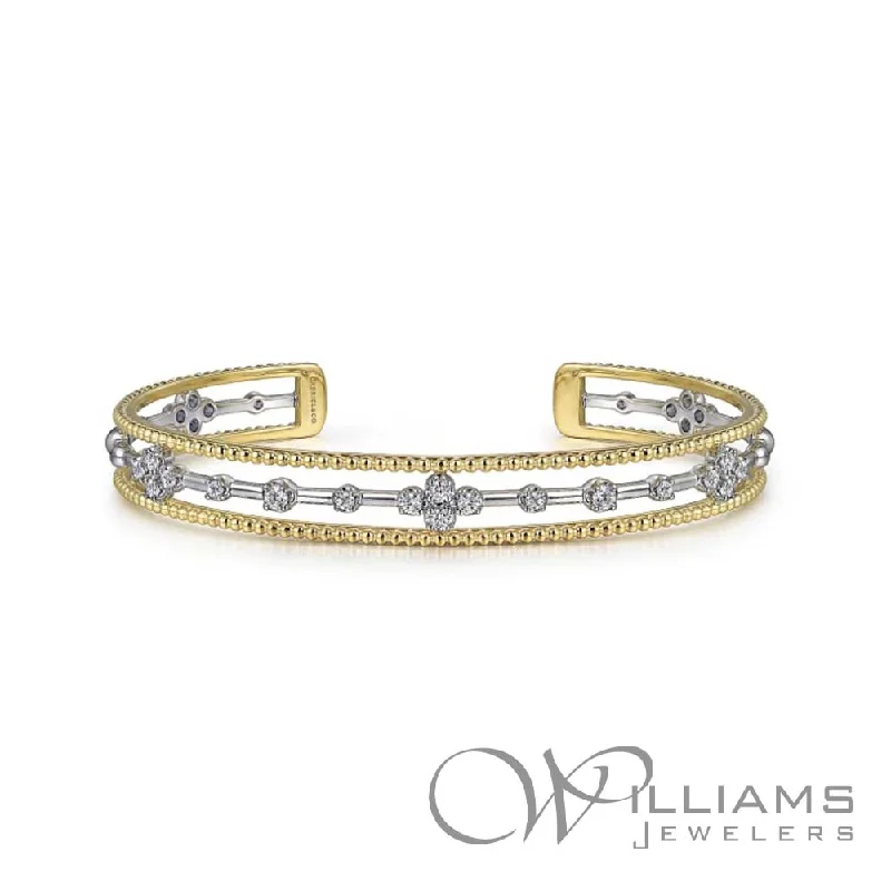 Bangles with personalized initial charm engravings -Gabriel & Co. Bujukan 14 Karat Diamond Bracelet