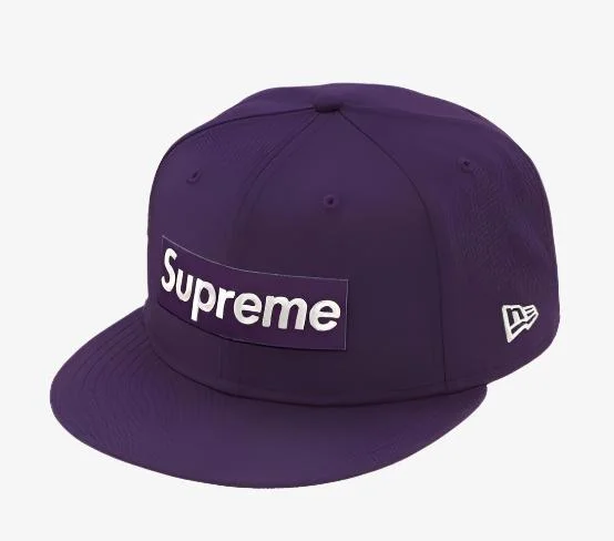 Graphic print cap for artistic expression -Supreme x New Era Fitted Hat '$1M Metallic Boc Logo' Purple (SS20)