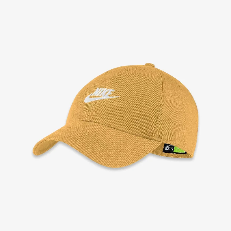 Washed denim cap for broken-in softness -Nike Sportswear Heritage86 Futura Adjustable Hat Gold Wheat 913011-786