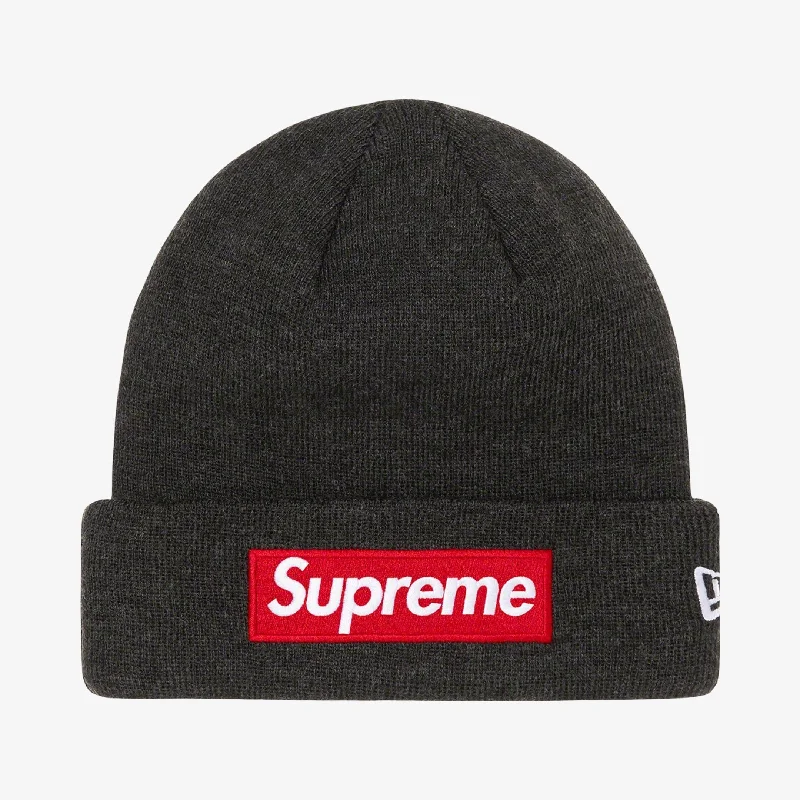 Leather trucker cap for edgy rugged appeal -Supreme x New Era Beanie 'Box Logo' Charcoal (FW21)