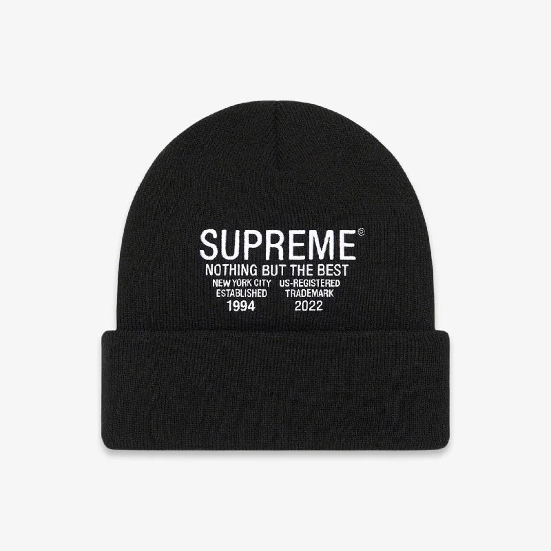 Cotton mesh cap for airy outdoor comfort -Supreme Beanie 'Nothing But' Black (FW22)