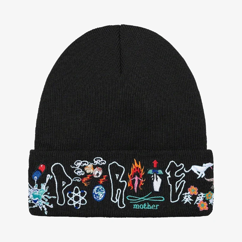 Soft cap for sensitive scalp comfort -Supreme x AOI Beanie 'Icons' Black (FW21)