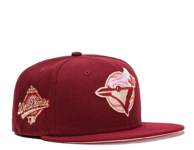 Black mesh cap for breathable summer wear -New Era x MLB Red Velvet 'Toronto Blue Jays 1992 World Series' 59Fifty Patch Fitted Hat (Hat Club Exclusive)