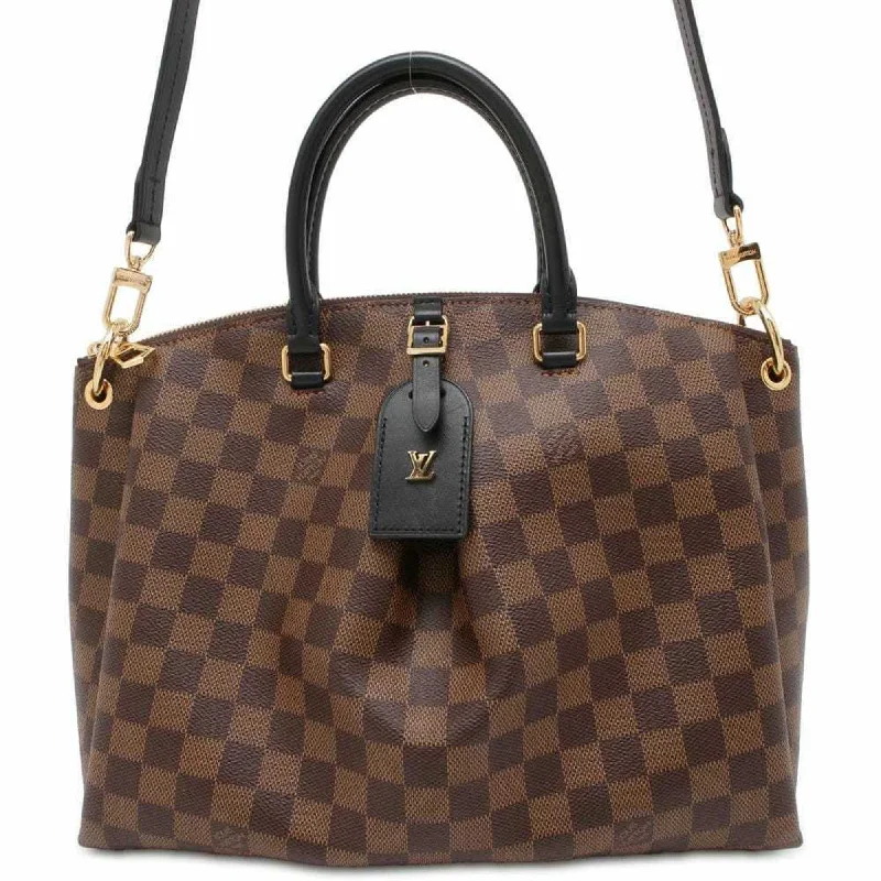 Handle bags with eco-friendly bamboo handles -Louis Vuitton Damier  Damier Canvas Ebene Noir Shoulder Bag Tote Bag (Pre-Owned)