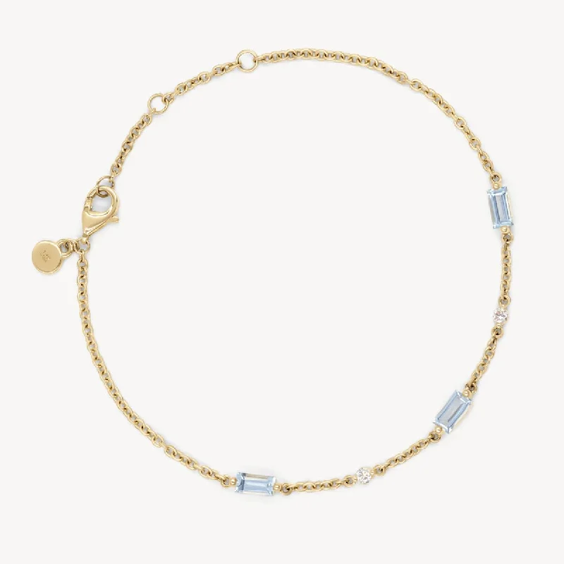 Bracelets with engraved messages for sentiment -Aquamarine Azure Bracelet