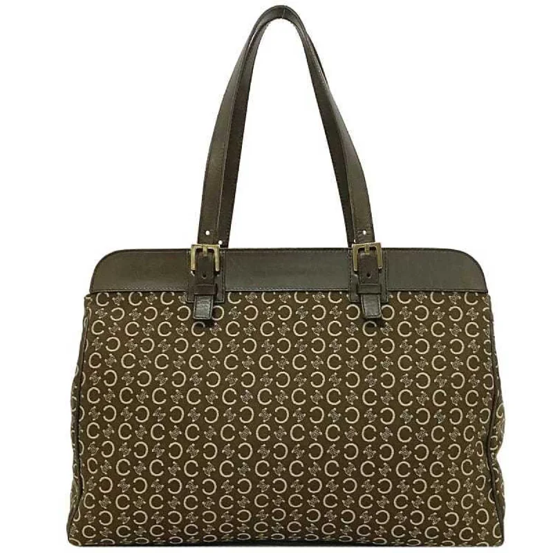 Handle bags with artistic prints for creativity -Celine Macadam  Canvas Leather Tote Bag (Pre-Owned)