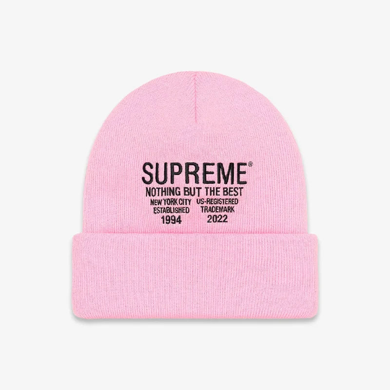 Fitted trucker cap for custom head fit -Supreme Beanie 'Nothing But' Pink (FW22)