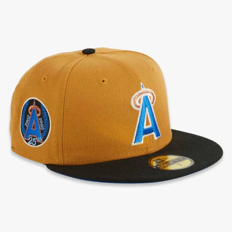 Premium leather cap for upscale casual looks -New Era x MLB Ancient Egypt 'Los Angeles Angels 25th Anniversary' 59Fifty Patch Fitted Hat (Hat Club Exclusive)