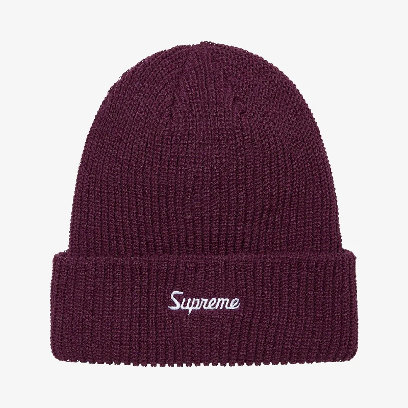 Stylish snapback cap for urban street style -Supreme Loose Gauge Beanie Eggplant (FW21)