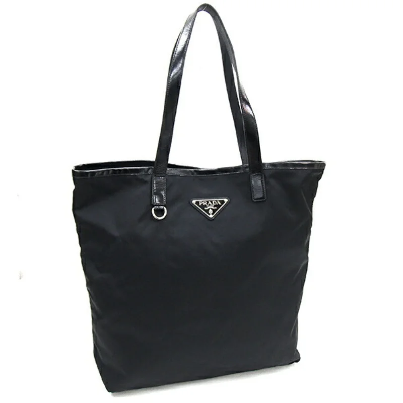 Handle bags with soft linings for protection -Prada  Nylon Leather Tote Bag (Pre-Owned)