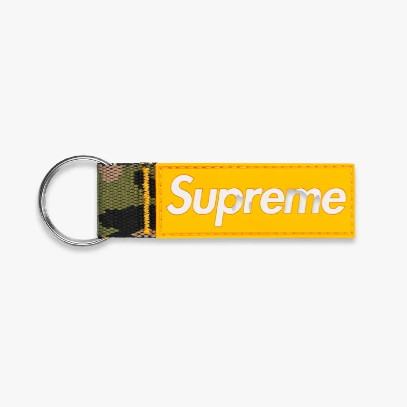 Embroidered sports cap for team pride display -Supreme Webbing Keychain Yellow Camo (SS23)