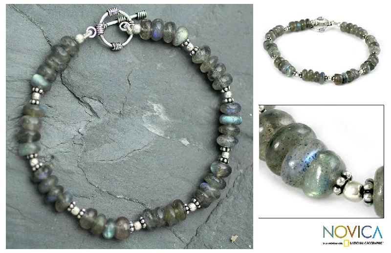 Bracelets with pave ruby for dazzling sparkle -Indian Rainbow Labradorite Bracelet