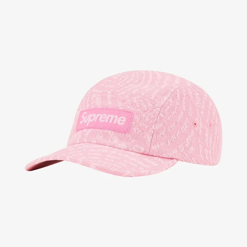 Denim cap with faded wash texture -Supreme Denim Camp Cap 'Circles Jacquard' Pink (FW21)