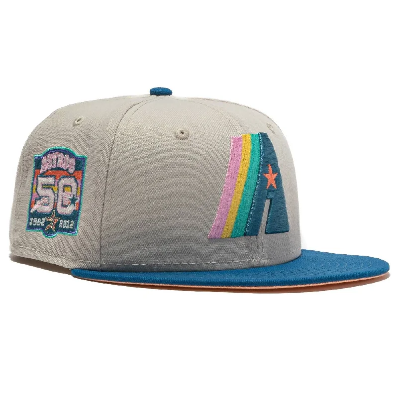 Stylish snapback cap for urban street style -New Era x MLB Ocean Drive 'Houston Astros 50th Anniversary' 59Fifty Patch Fitted Hat (Hat Club Exclusive)