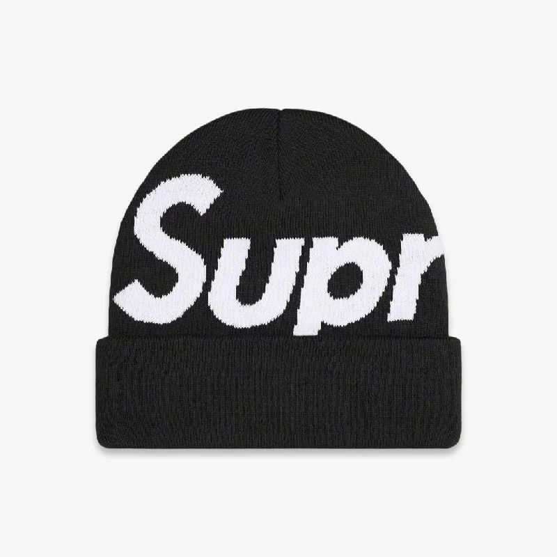 Denim cap with faded wash texture -Supreme Big Logo Beanie Black (FW22)