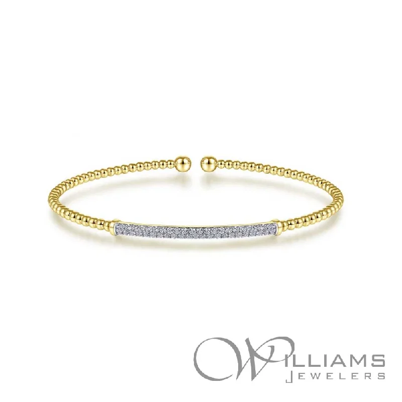 Bangles with oxidized gold for antique look -Gabriel & Co. Bujukan 14 Karat Diamond Bracelet