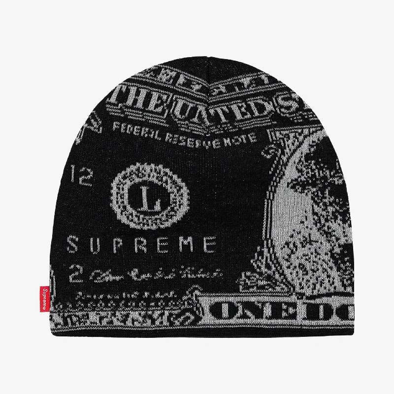 Retro cap with 80s-inspired color blocks -Supreme Beanie 'Dollar' Black (FW21)