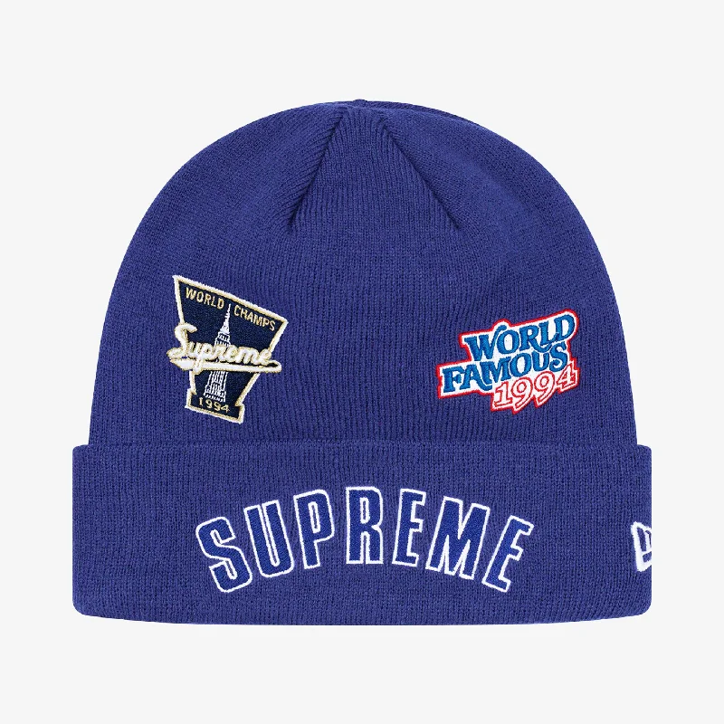 Minimalist cap for sleek simple style -Supreme x New Era Beanie 'Championship' Royal (FW19)