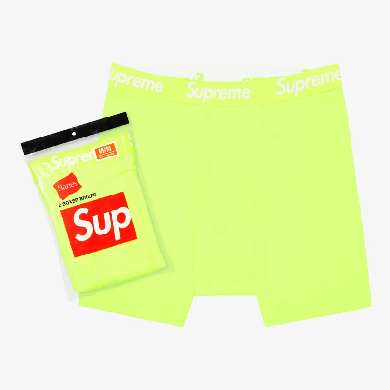 Fitted cap for snug personalized fit -Supreme x Hanes Boxer Briefs (2 Pack) Fluorescent Yellow (SS23)