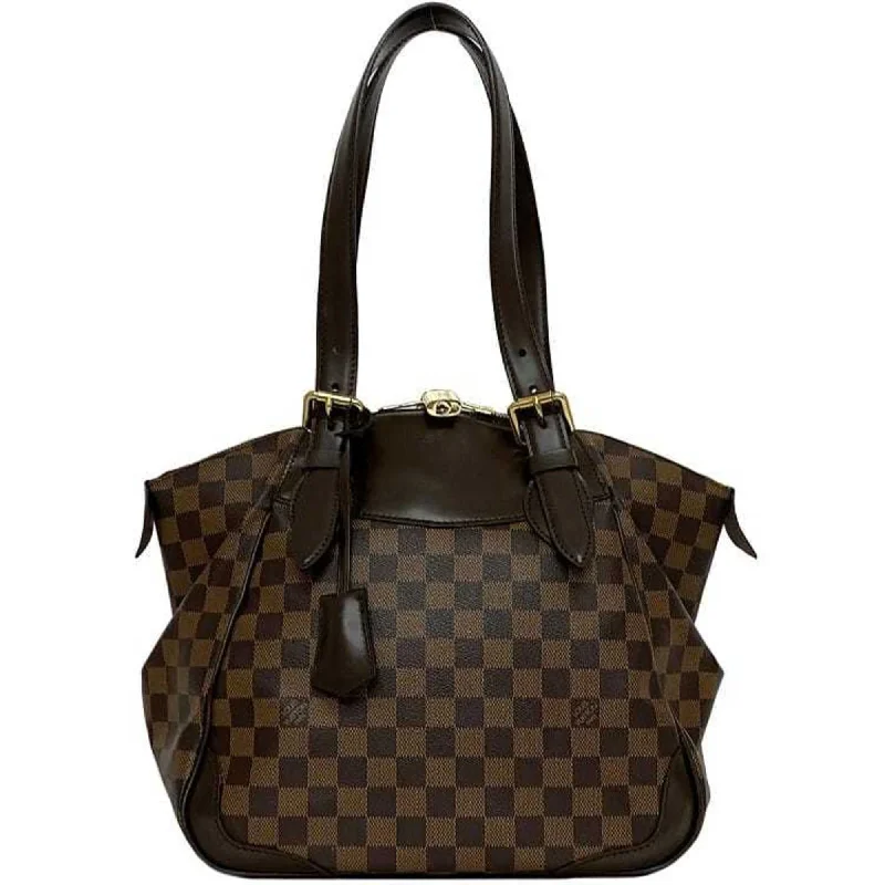 Handle bags with bohemian tassel embellishments -Louis Vuitton  Damier Canvas Ebene Damier Canvas Leather Tote Bag (Pre-Owned)