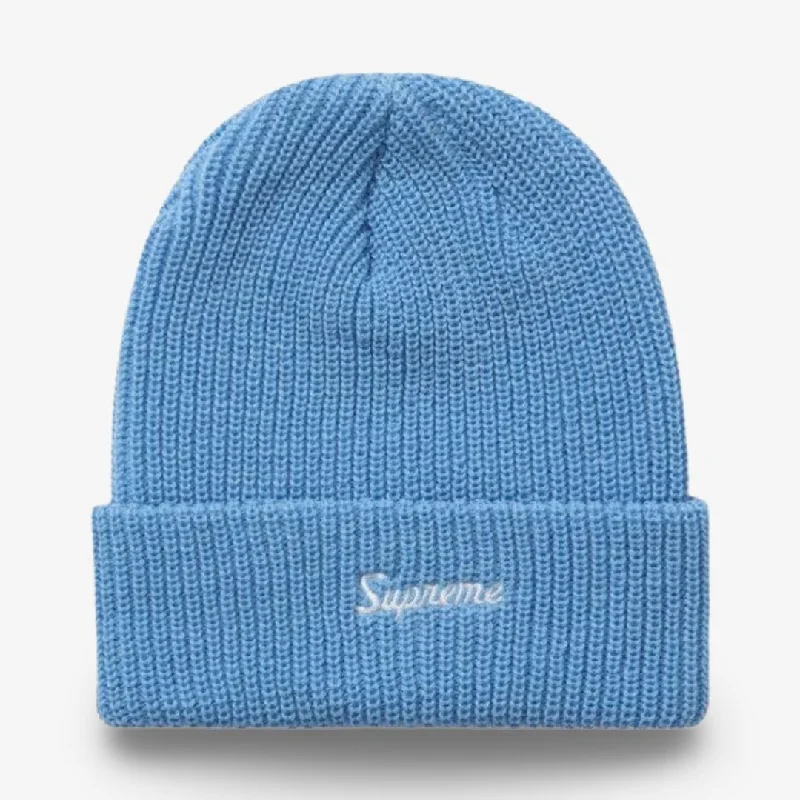 Cotton twill cap for durable daily use -Supreme Loose Gauge Beanie Light Blue (FW21)