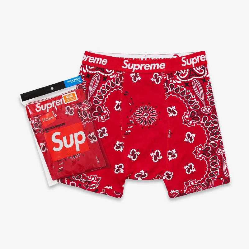 Trucker mesh cap for ventilated cool wear -Supreme x Hanes Boxer Briefs 'Bandana' (2 Pack) Red (FW22)