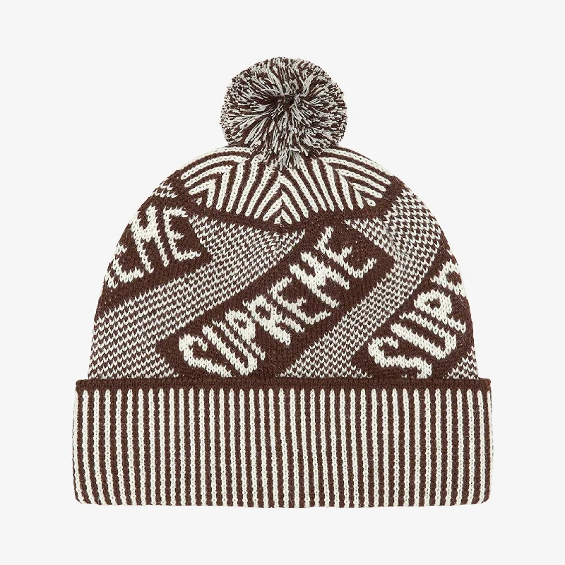 Lightweight cap for easy travel packing -Supreme Beanie 'Banner' Brown (FW21)