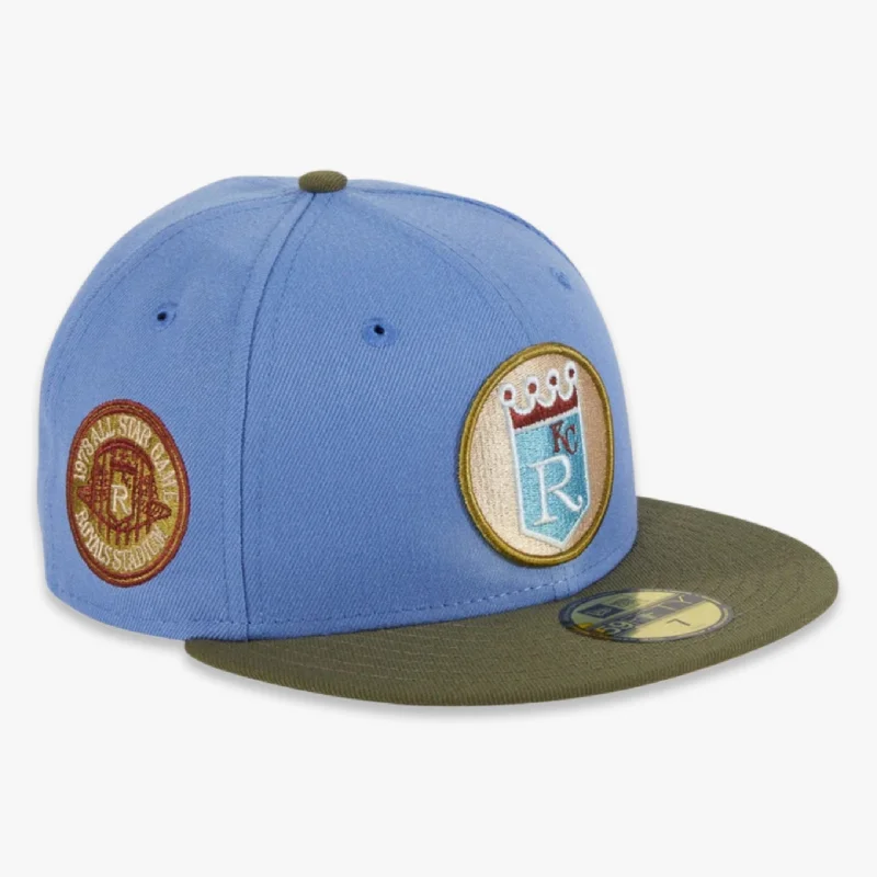 Lightweight running cap for marathon race days -New Era x MLB Great Outdoors 'Kansas City Royals 1973 All-Star Game' 59Fifty Patch Fitted Hat (Hat Club Exclusive)